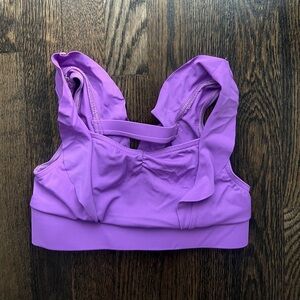 Balera Girls Purple Ruffled Sports Bra Cropped Tank Bralette Dance Gymnastics MC